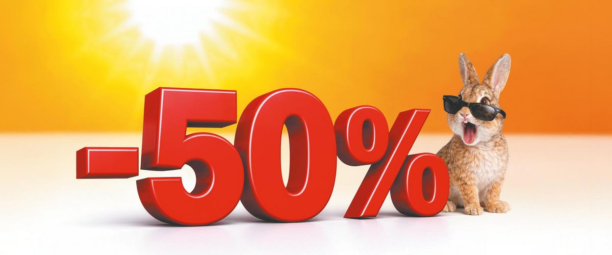 -50 % Sonne und Hase